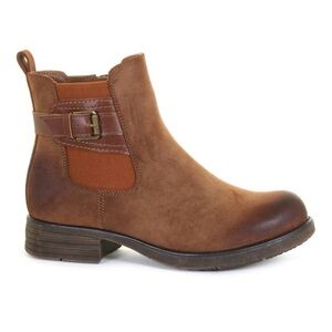 WANDERLUST HELEN Waterproof Brown Ankle Boots Buckle Detail Plush Lining Size 9W